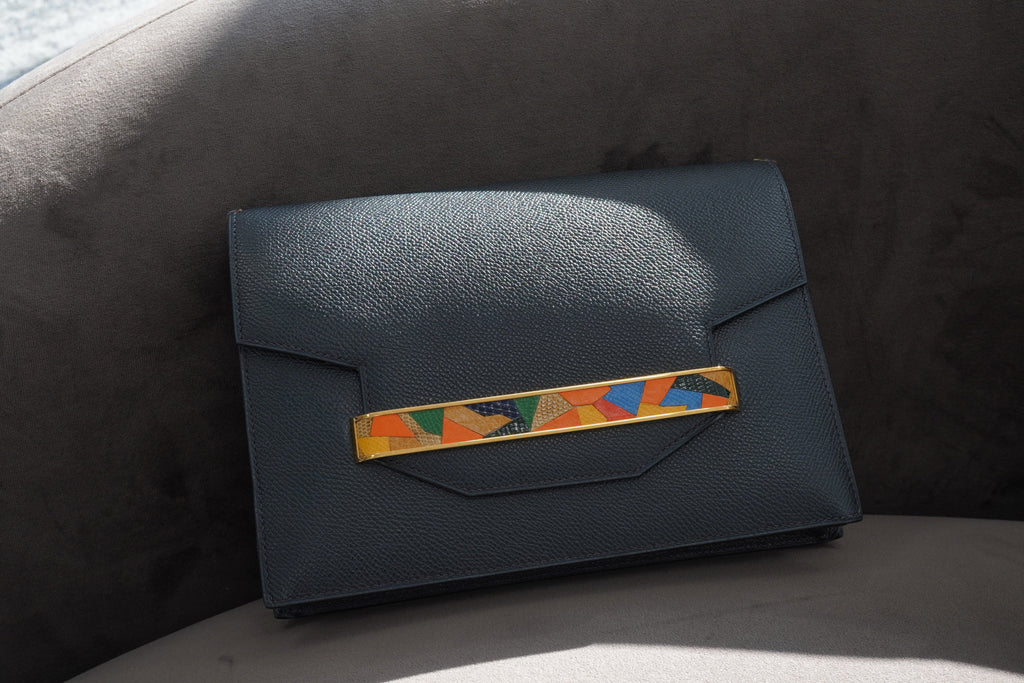 effortlessly cool 😎✨ HERMES FACO BLUE INDIGO LIZARD VEAU EPSOM SHOULDER BAG