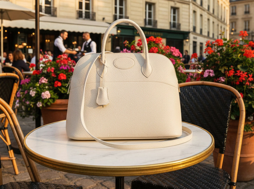 Hermès Bolide 35 White Buffle Skipper: Timeless Elegance