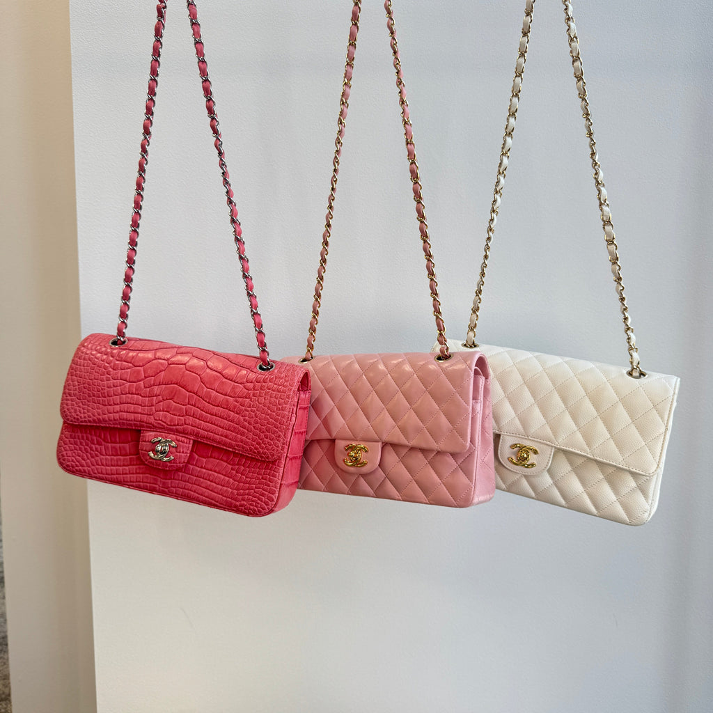 Chanel Classic Flap Trio: Pink, White & Crocodile Icons
