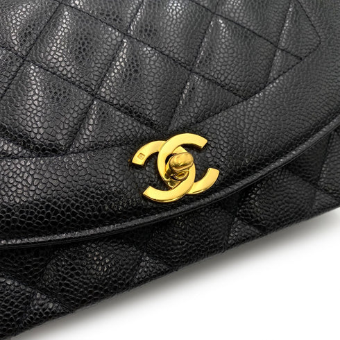 CHANEL VINTAGE DIANA SMALL CHAIN SHOULDER BAG BLACK CAVIAR SKIN 90181759 - PURPOSE
