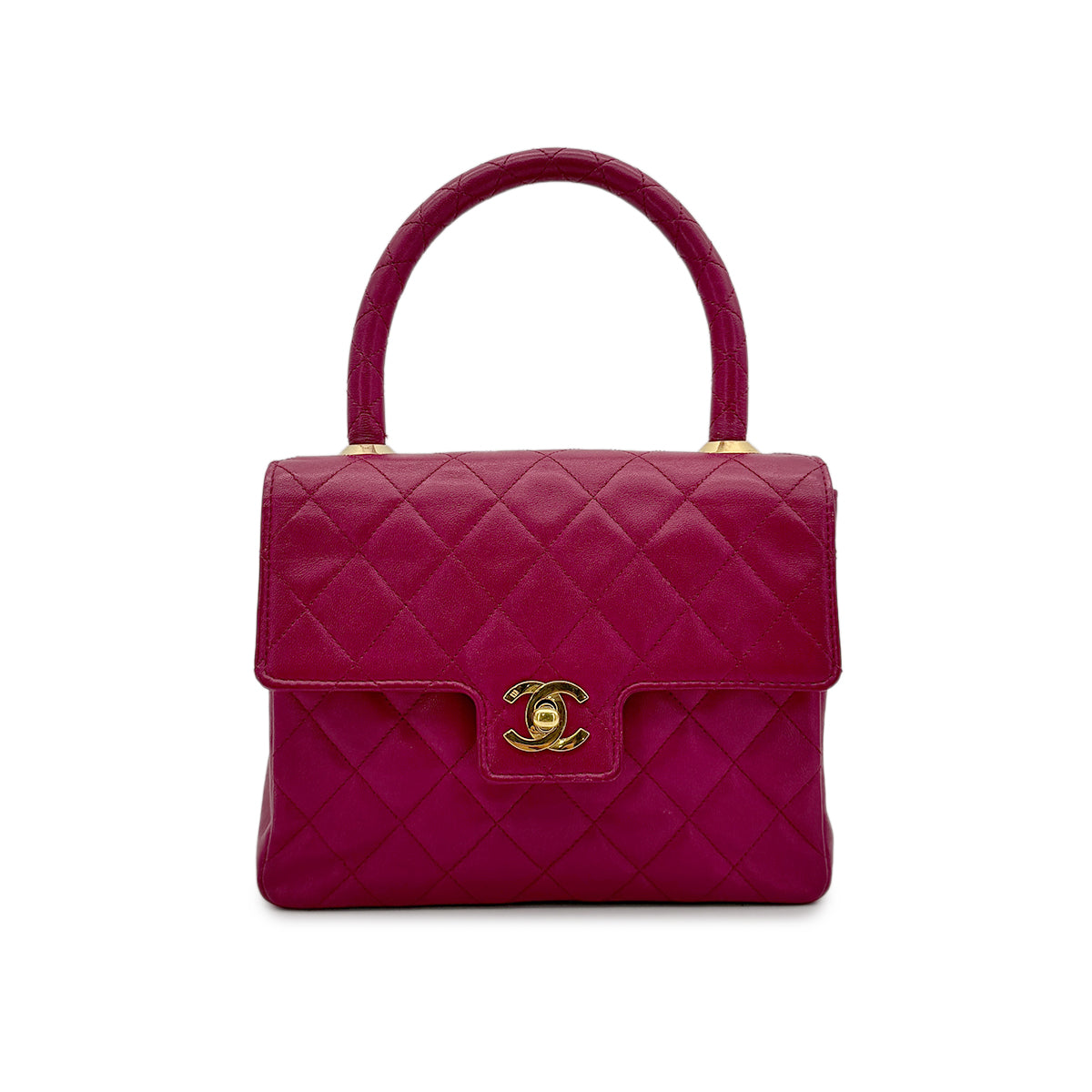 CHANEL VINTAGE HAND BAG PINK LAMB SKIN 90185101