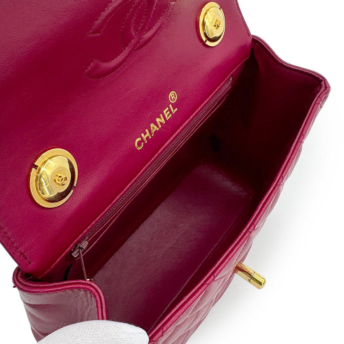 CHANEL VINTAGE HAND BAG PINK LAMB SKIN 90185101