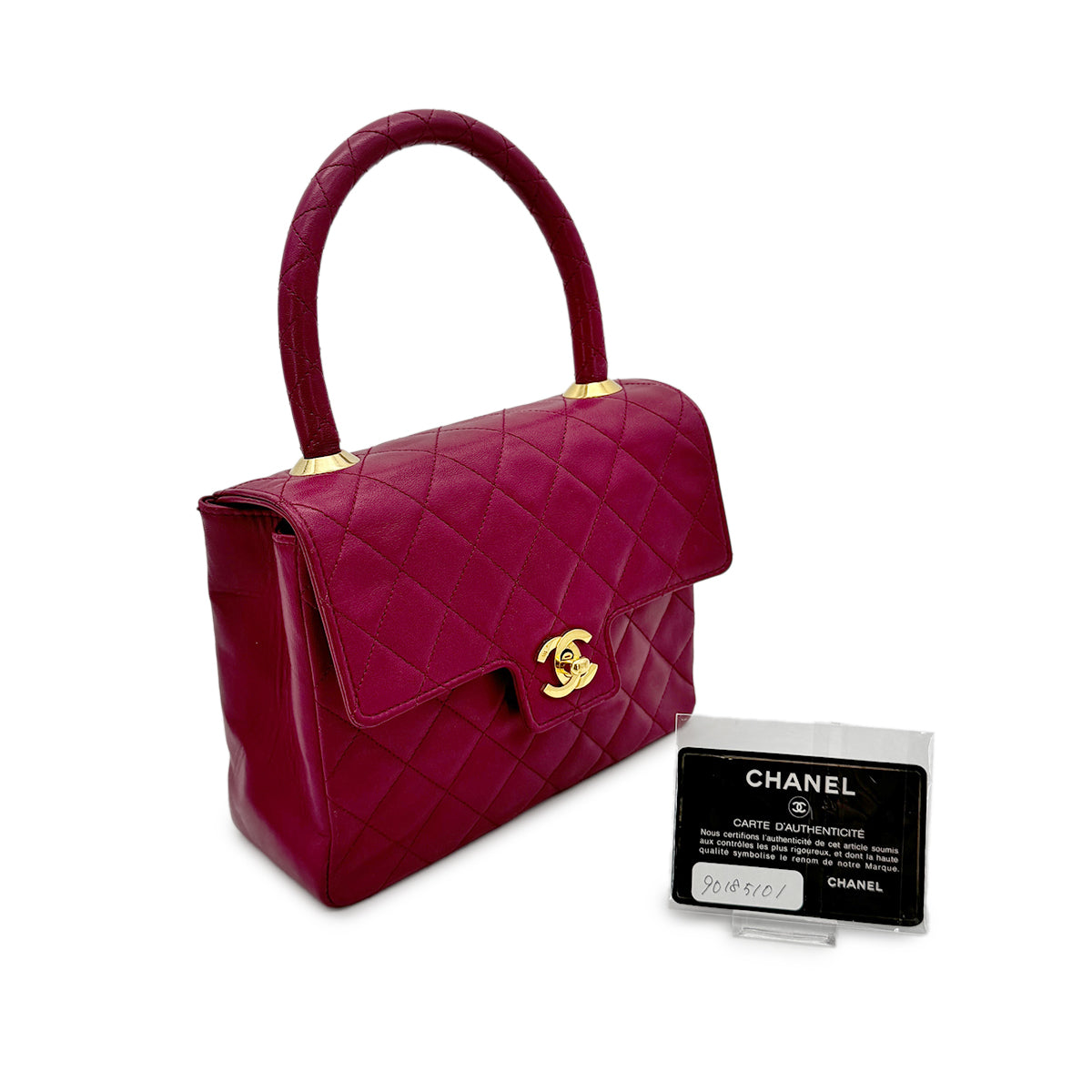 CHANEL VINTAGE HAND BAG PINK LAMB SKIN 90185101