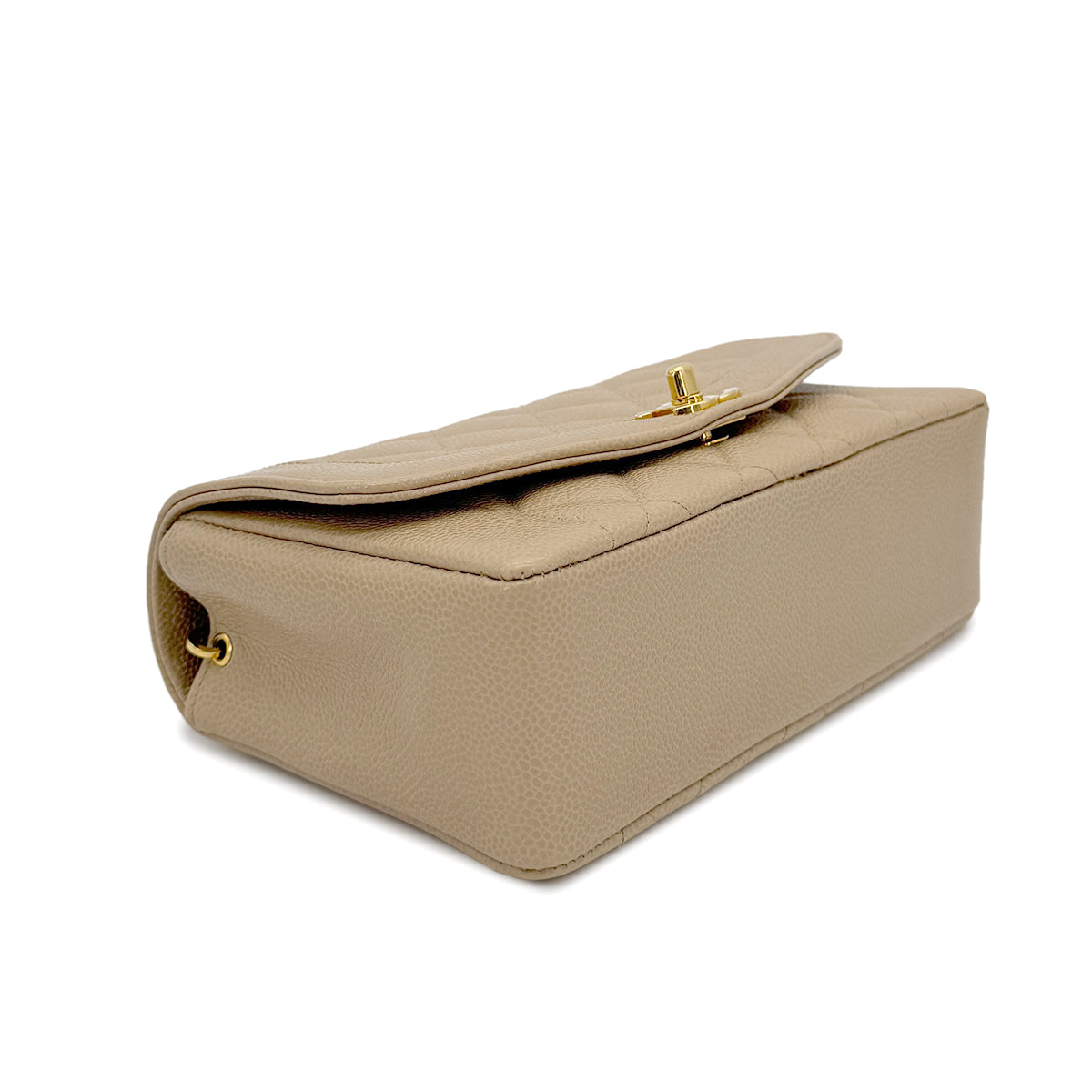 CHANEL VINTAGE DIANA SMALL CHAIN SHOULDER BAG BEIGE CAVIAR SKIN 90188207