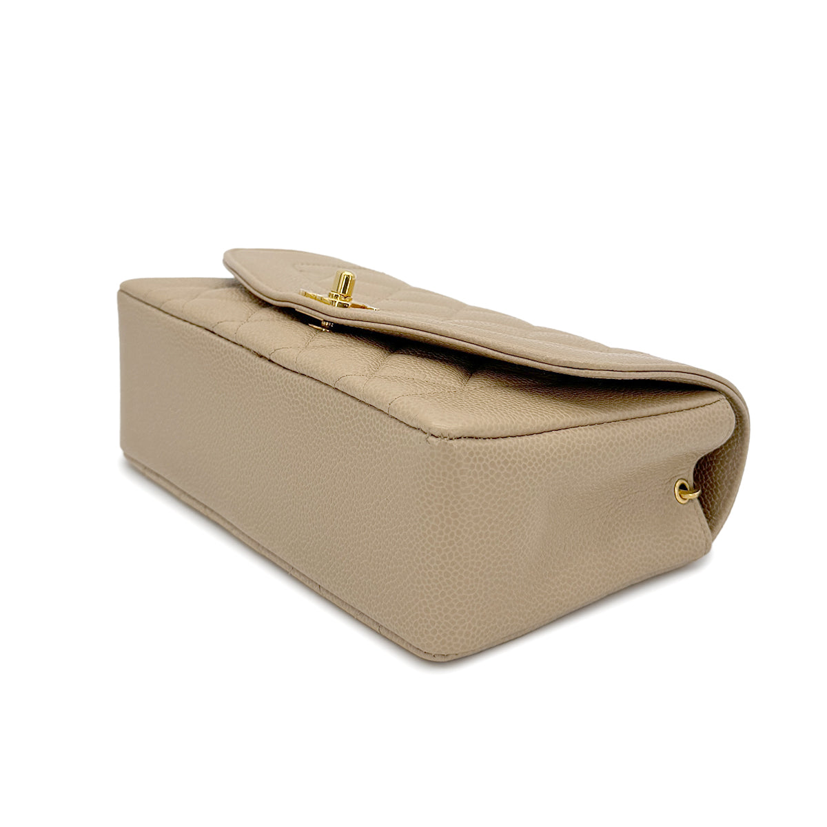 CHANEL VINTAGE DIANA SMALL CHAIN SHOULDER BAG BEIGE CAVIAR SKIN 90188207