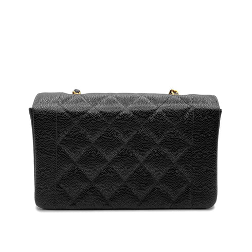 CHANEL VINTAGE DIANA SMALL CHAIN SHOULDER BAG BLACK CAVIAR SKIN 90190799 - PURPOSE