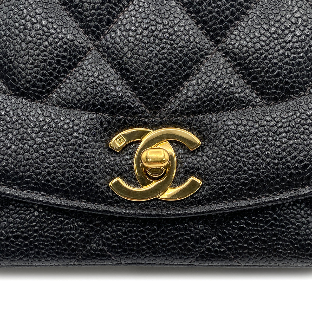 CHANEL VINTAGE DIANA SMALL CHAIN SHOULDER BAG BLACK CAVIAR SKIN 90190799