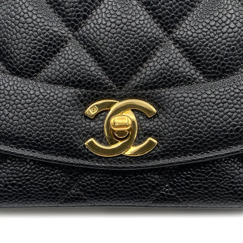 CHANEL VINTAGE DIANA SMALL CHAIN SHOULDER BAG BLACK CAVIAR SKIN 90190799 - PURPOSE