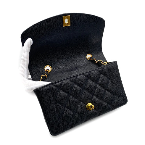 CHANEL VINTAGE DIANA SMALL CHAIN SHOULDER BAG BLACK CAVIAR SKIN 90190799 - PURPOSE