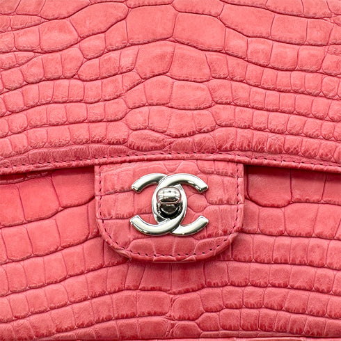 CHANEL VINTAGE DOUBLE FLAP CHAIN SHOULDER BAG PINK CROCODILE SHW 90191249 - PURPOSE