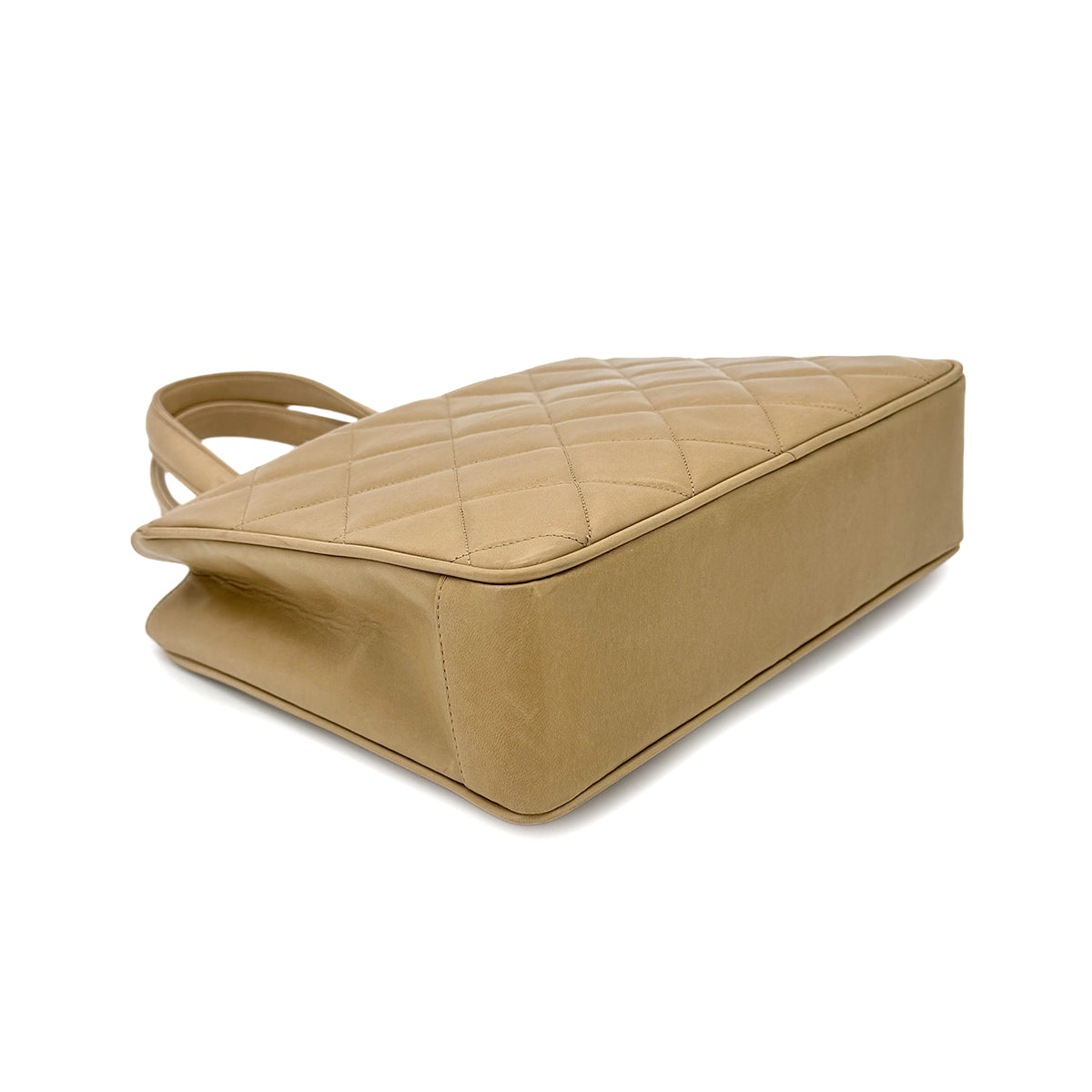 CHANEL VINTAGE MATELASSE HAND BAG BEIGE LAMB SKIN 90196574