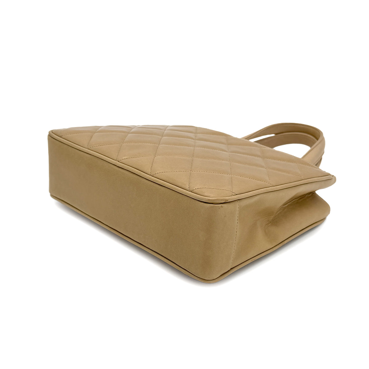 CHANEL VINTAGE MATELASSE HAND BAG BEIGE LAMB SKIN 90196574