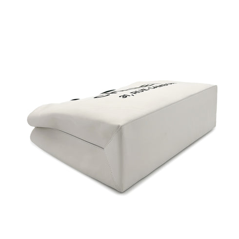 CHANEL VINTAGE ESSENTIAL TOTE HAND BAG WHITE CALF LEATHER 90198155