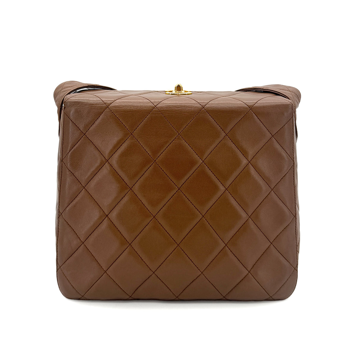 CHANEL VINTAGE SHOULDER BAG BROWN LAMB SKIN 90199511