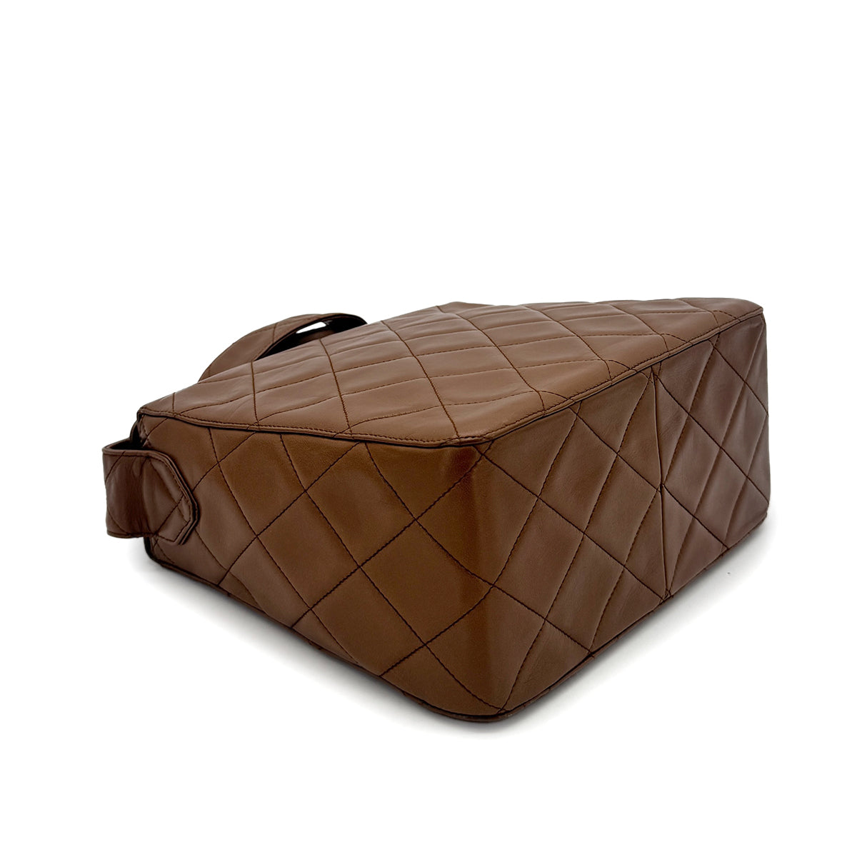 CHANEL VINTAGE SHOULDER BAG BROWN LAMB SKIN 90199511