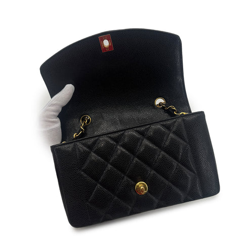 CHANEL VINTAGE DIANA SMALL CHAIN SHOULDER BAG BLACK CAVIAR SKIN 90201171 - PURPOSE