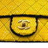 CHANEL VINTAGE CHAIN SHUOLDER BAG BYCOLOR YELLOW BLACK SEQUINS CANVAS 90201185 - PURPOSE