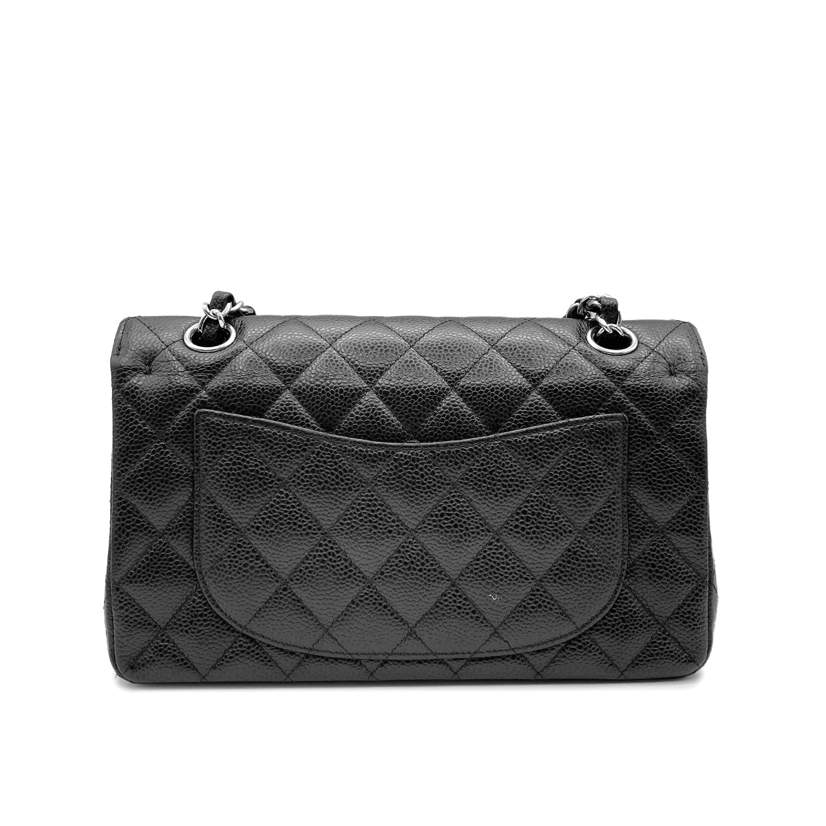 CHANEL CLASSIC FLAP SMALL CHAIN SHOULDER BAG BLACK CAVIAR SKIN SHW 90202733