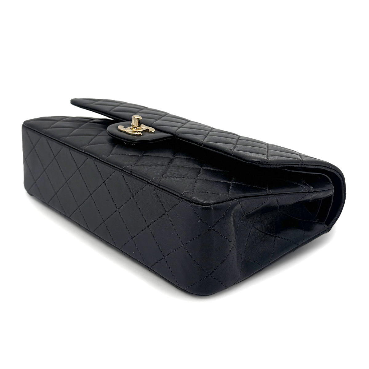 CHANEL VINTAGE CLASSIC FLAP MEDIUM CHAIN SHOULDER BAG BLACK LAMB SKIN 90207743