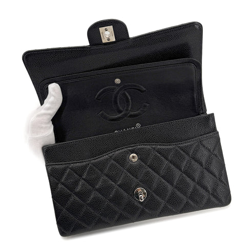 CHANEL VINTAGE CLASSIC FLAP MEDIUM CHAIN SHOULDER BAG BLACK CAVIAR SKIN SHW 90207860 - PURPOSE
