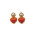 CHANEL VINTAGE EARRINGS HEART COLOR STONE ORANGE FAUX PEARL ACCESSORY 2/8 90208136
