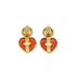 CHANEL VINTAGE EARRINGS HEART COLOR STONE ORANGE FAUX PEARL ACCESSORY 2/8 90208136