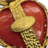 CHANEL VINTAGE EARRINGS HEART COLOR STONE ORANGE FAUX PEARL ACCESSORY 2/8 90208136