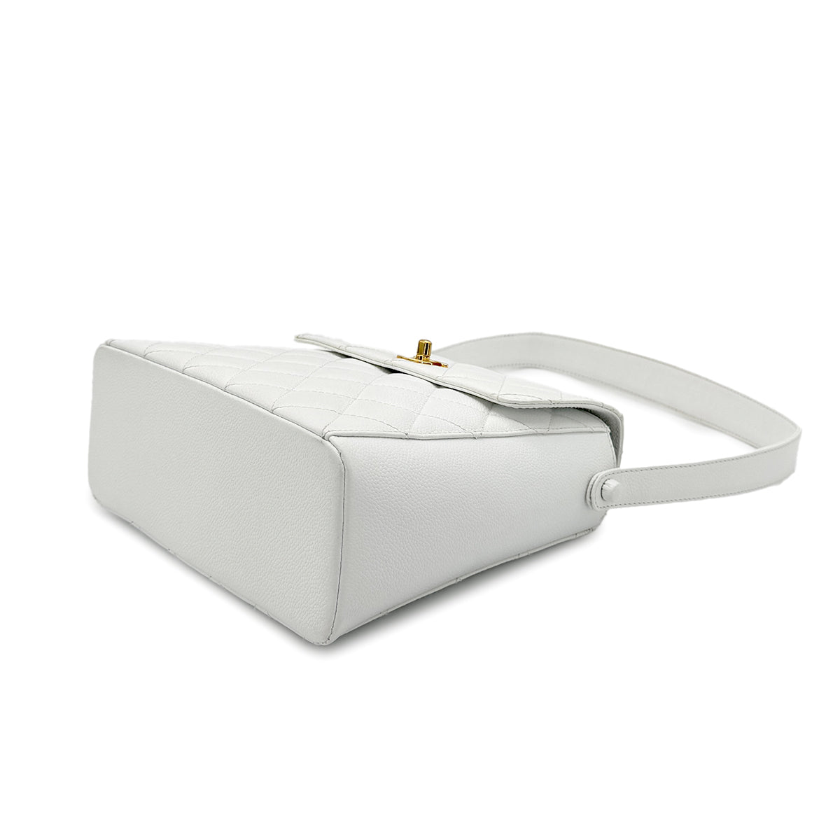 CHANEL VINTAGE ONE SHOULDER BAG WHITE CAVIAR SKIN 90211269