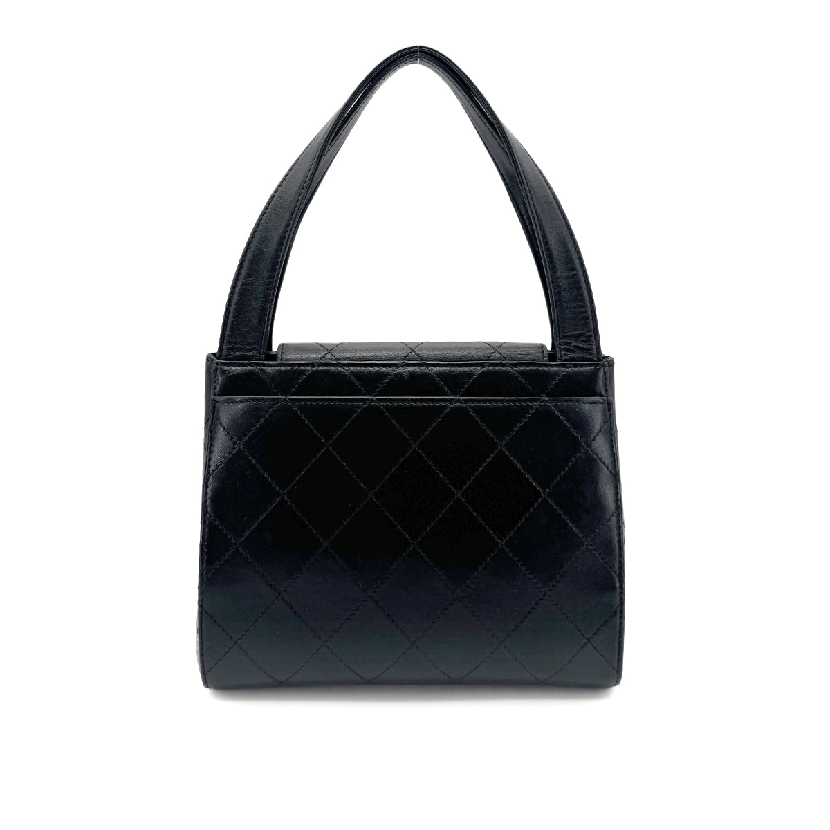 CHANEL VINTAGE HAND BAG BLACK LAMB SKIN 90212708