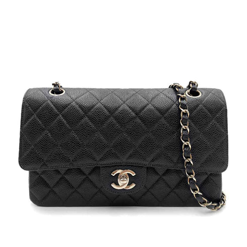 CHANEL VINTAGE CLASSIC FLAP MEDIUM CHAIN SHOULDER BAG BLACK CAVIAR SKIN SHW 90212711 - PURPOSE