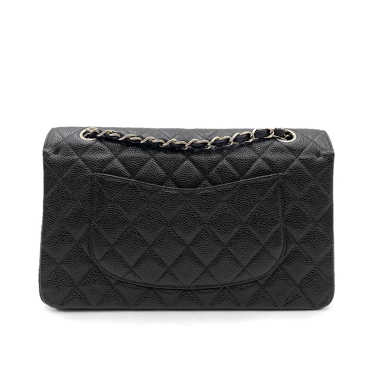 CHANEL VINTAGE CLASSIC FLAP MEDIUM CHAIN SHOULDER BAG BLACK CAVIAR SKIN SHW 90212711