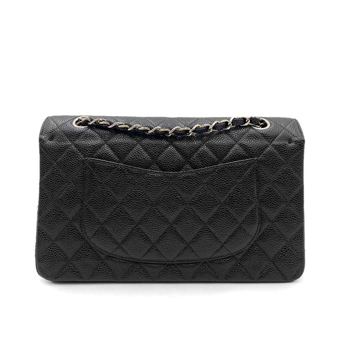 CHANEL VINTAGE CLASSIC FLAP MEDIUM CHAIN SHOULDER BAG BLACK CAVIAR SKIN SHW 90212711 - PURPOSE