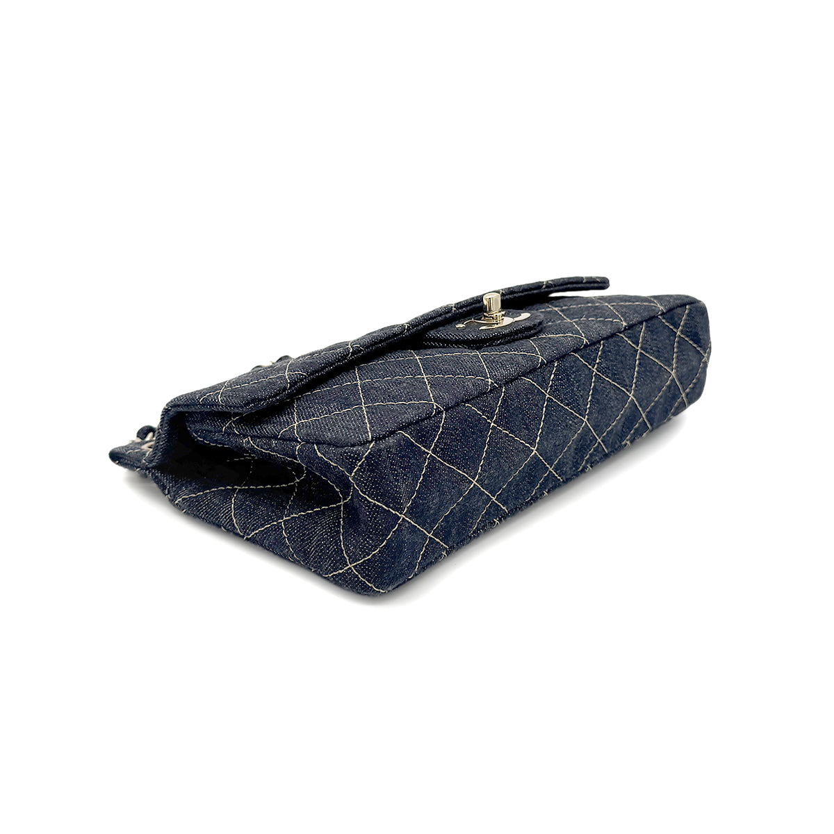 CHANEL VINTAGE CHAIN SHOULDER BAG BLUE DENIM 90212714