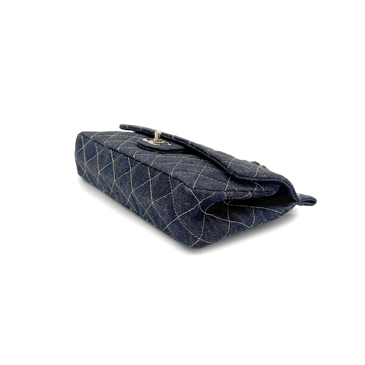CHANEL VINTAGE CHAIN SHOULDER BAG BLUE DENIM 90212714