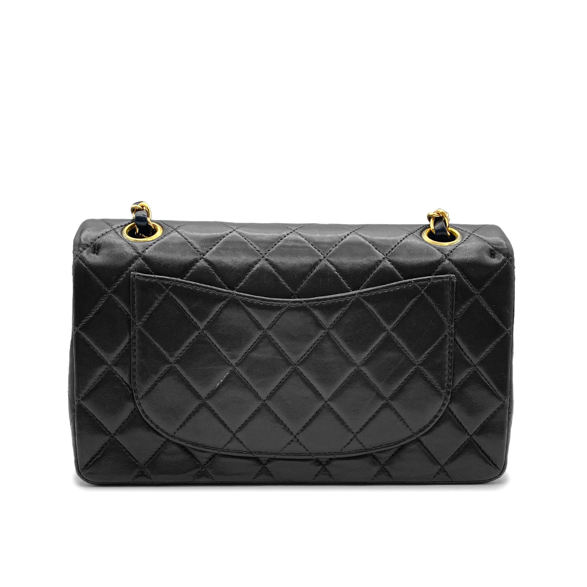 CHANEL VINTAGE CLASSIC FLAP SMALL CHAIN SHOULDER BAG BLACK LAMB SKIN 90212817