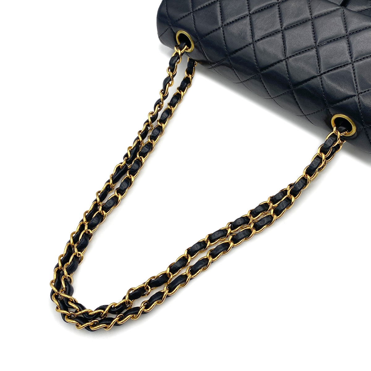 CHANEL VINTAGE CLASSIC FLAP SMALL CHAIN SHOULDER BAG BLACK LAMB SKIN 90212817
