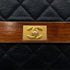 CHANEL VINTAGE WOOD FLAP CHAIN SHOULDER BAG BLACK CAVIAR SKIN 90213611