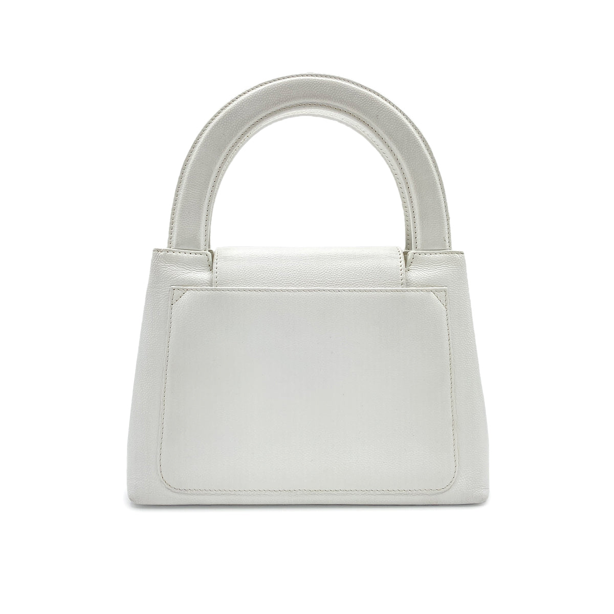 CHANEL VINTAGE MINI HAND BAG WHITE CAVIAR SKIN 90213703