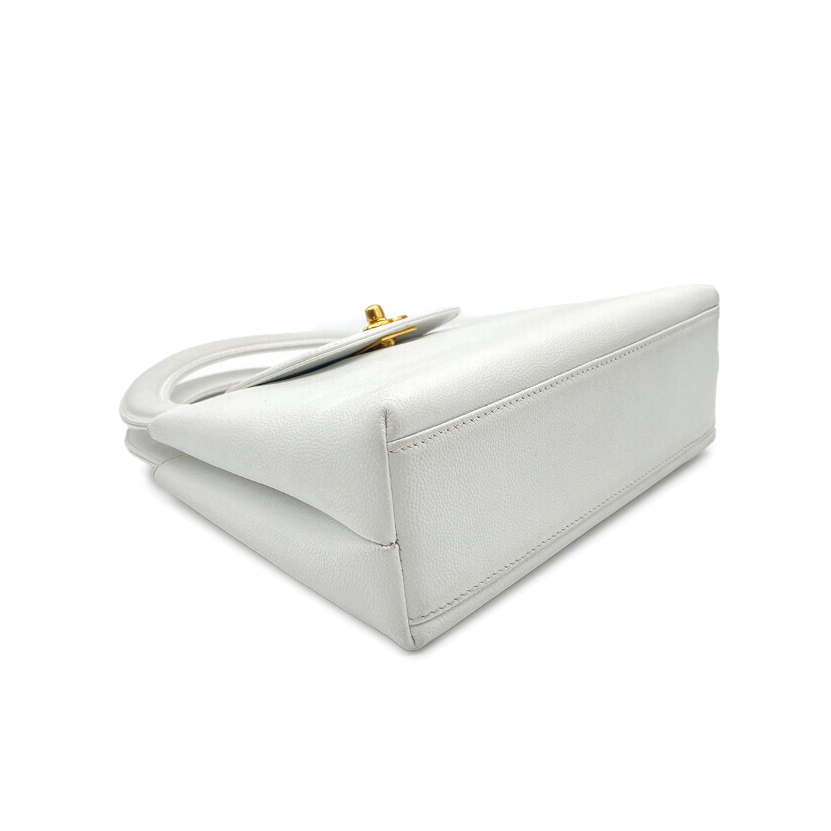 CHANEL VINTAGE MINI HAND BAG WHITE CAVIAR SKIN 90213703
