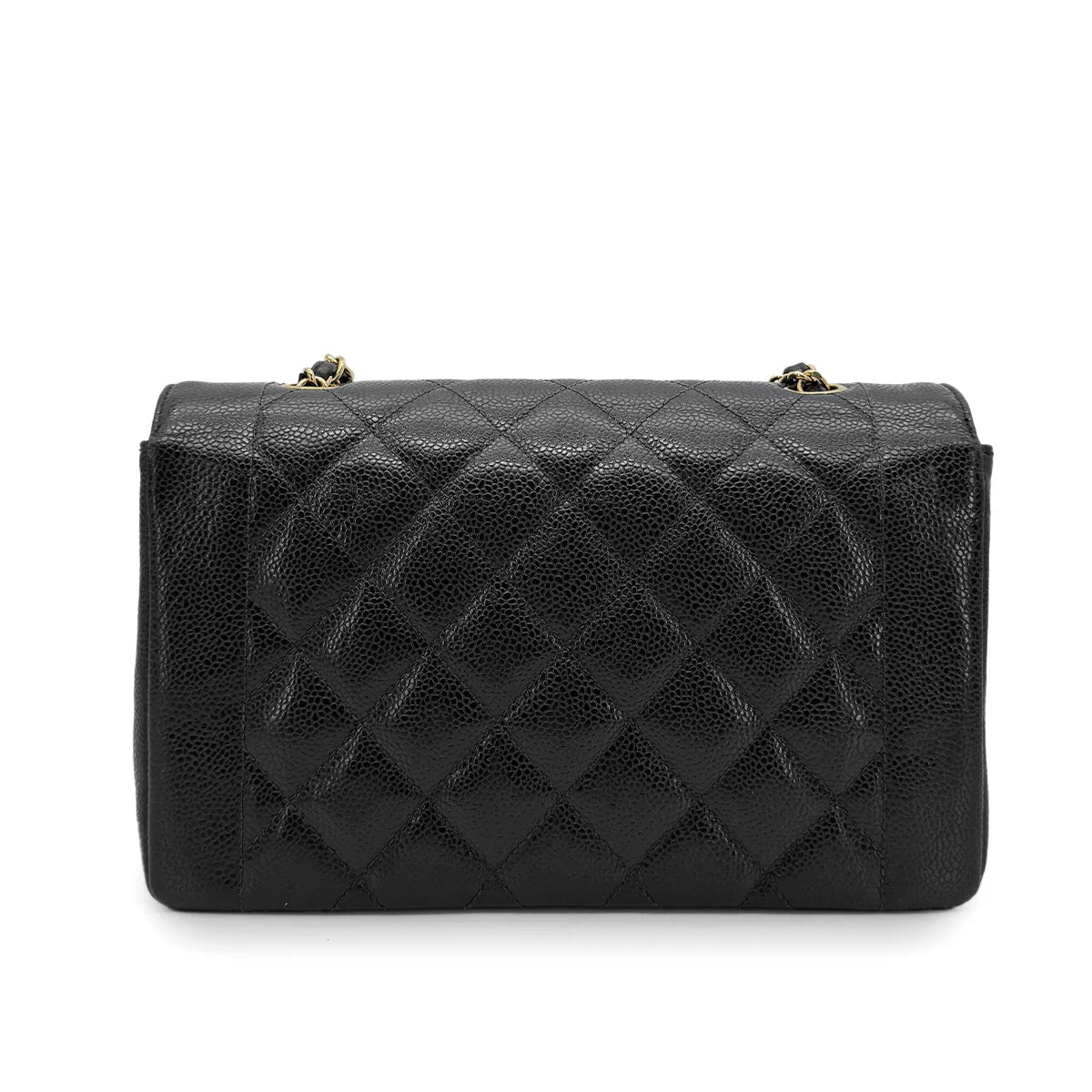 CHANEL VINTAGE DIANA MEDIUM CHAIN SHOULDER BAG BLACK CAVIAR SKIN 90213952