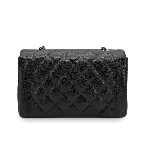 CHANEL VINTAGE DIANA MEDIUM CHAIN SHOULDER BAG BLACK CAVIAR SKIN 90213952 - PURPOSE