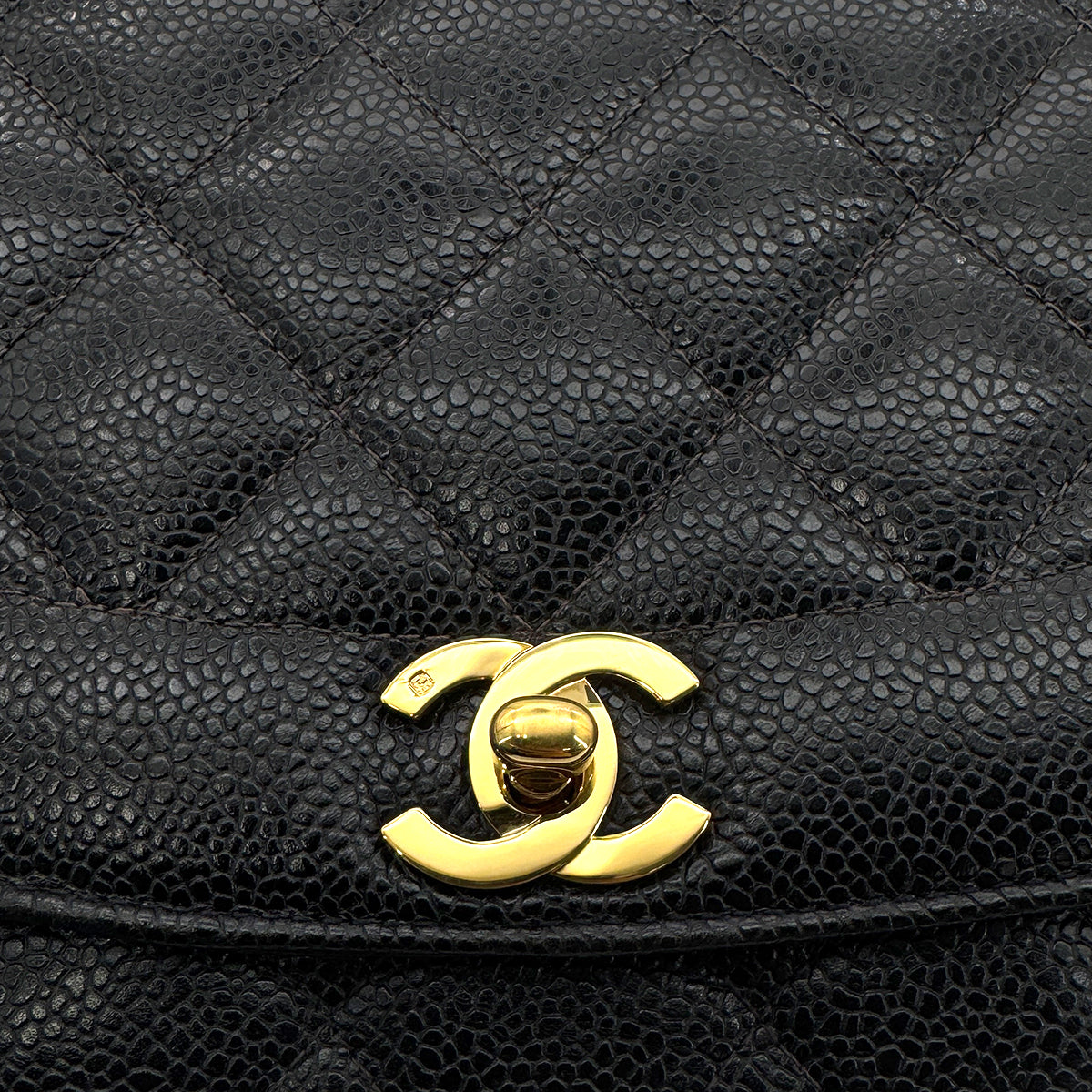CHANEL VINTAGE DIANA MEDIUM CHAIN SHOULDER BAG BLACK CAVIAR SKIN 90213952