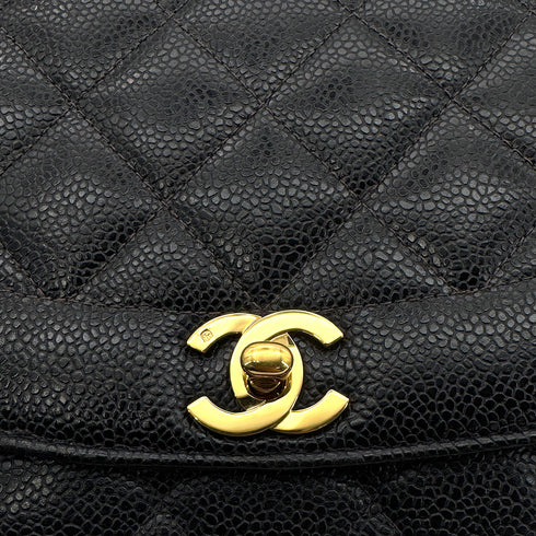 CHANEL VINTAGE DIANA MEDIUM CHAIN SHOULDER BAG BLACK CAVIAR SKIN 90213952 - PURPOSE