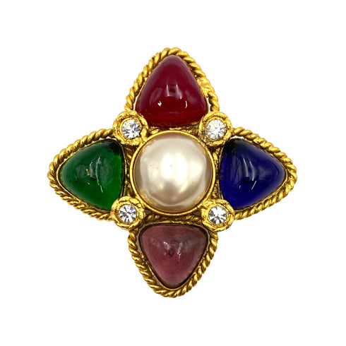 CHANEL VINTAGE BROOCH COLOR STONE RHINESTONE ACCESSORY 2/3 90215588 - PURPOSE