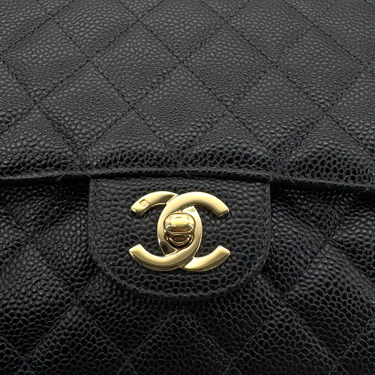 CHANEL VINTAGE CLASSIC FLAP MEDIUM CHAIN SHOULDER BAG BLACK CAVIAR SKIN 90216380