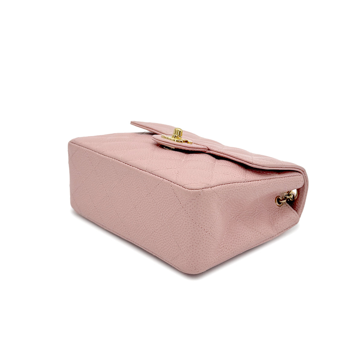 CHANEL VINTAGE MINI SQUARE 17 CHAIN SHOULDER BAG PINK CAVIAR SKIN 90216497