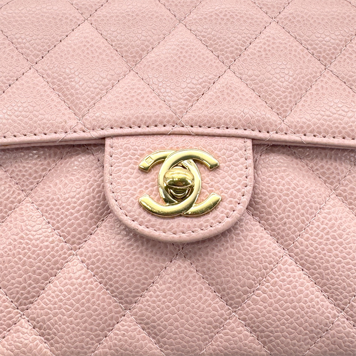 CHANEL VINTAGE MINI SQUARE 17 CHAIN SHOULDER BAG PINK CAVIAR SKIN 90216497