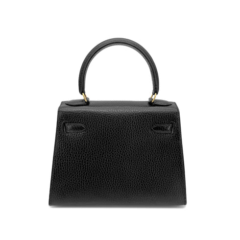 HERMES MINI KELLY 20 SELLER BLACK ARDENNES HAND SHOULDER BAG 〇U 90216546 - PURPOSE