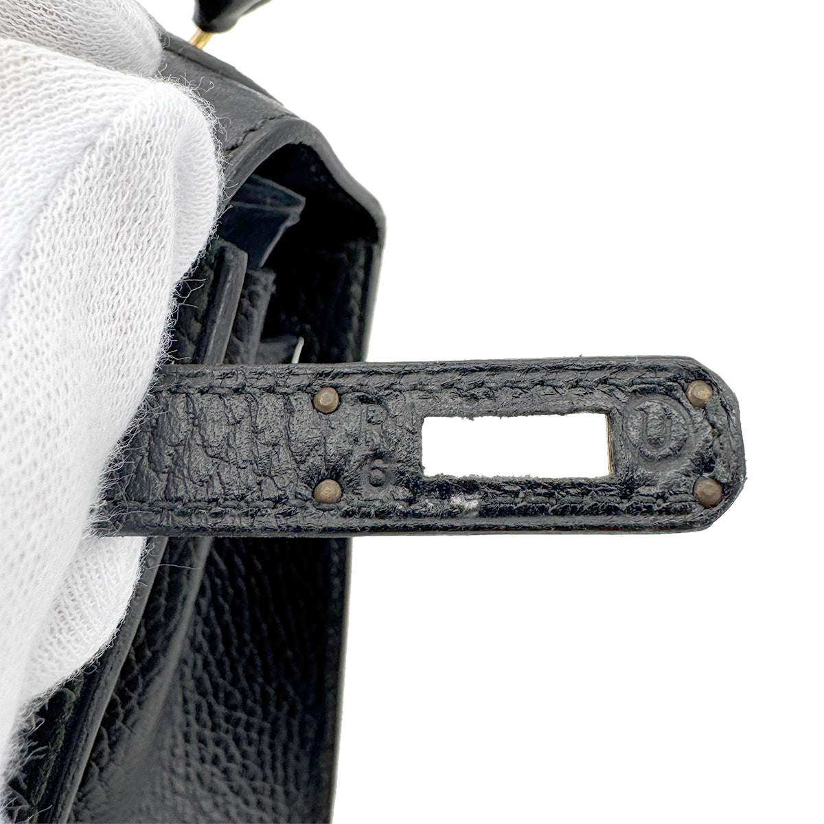HERMES MINI KELLY 20 SELLER BLACK ARDENNES HAND SHOULDER BAG 〇U 90216546