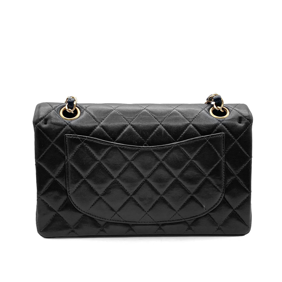 CHANEL VINTAGE CLASSIC FLAP SMALL CHAIN SHOULDER BAG BLACK LAMB SKIN 90216577